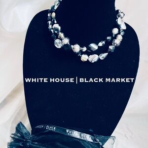 White House Black Market 18” Black and Silver Tone Necklace
